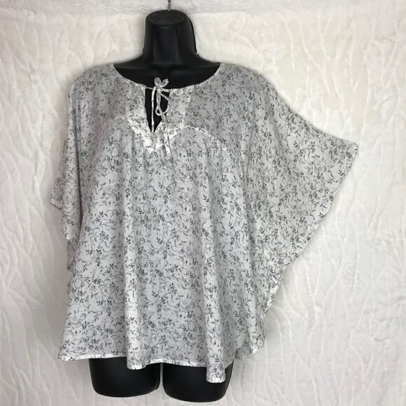 LUCKY Brand Unique Bohemian Style Floral Blouse Size L - Picture 4 of 7